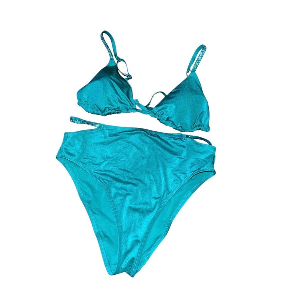 Victoria’s Secret Shiny Teal Bikini Set - L/G